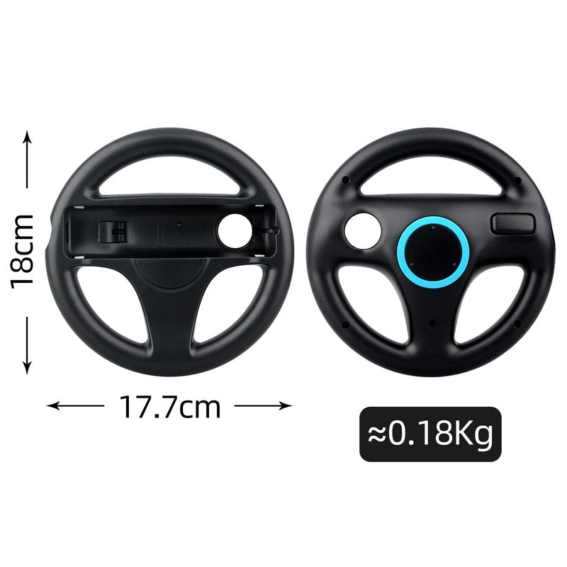 OSTENT Kart Racing Games Steering Wheel for Nintendo Wii Remote Controller Super Mario Game Color Black - Image 3